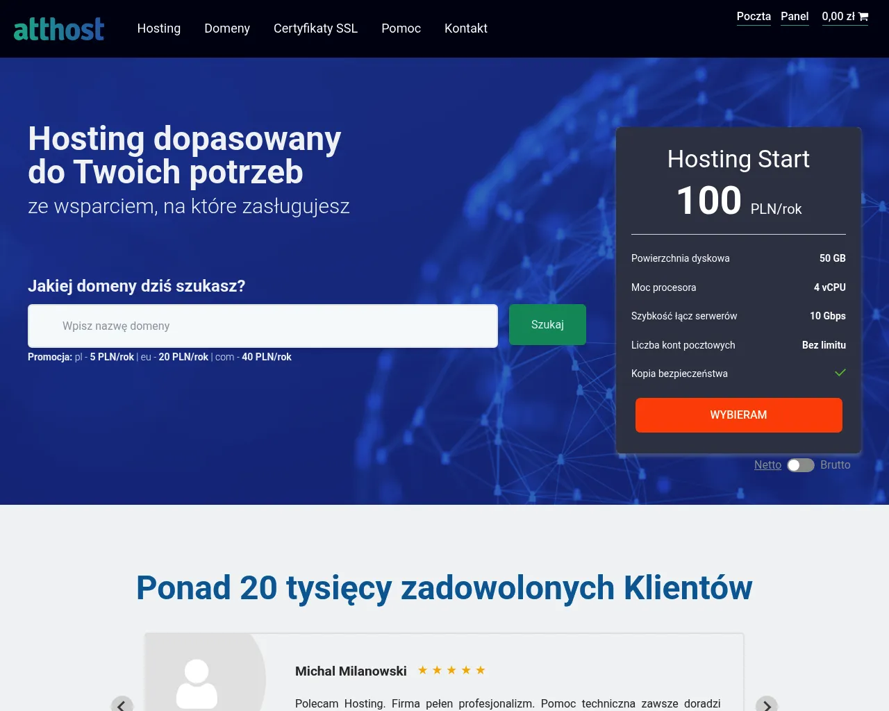 AttHost Analiza Oferty Hostingowej HostingHub